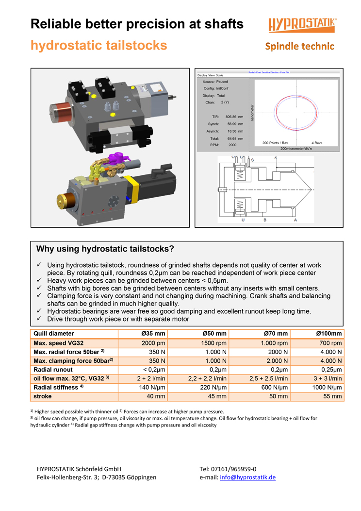 HYPROSTATIK-Flyer-tailstock English cover page of Flyer Hydrostatic tailstock