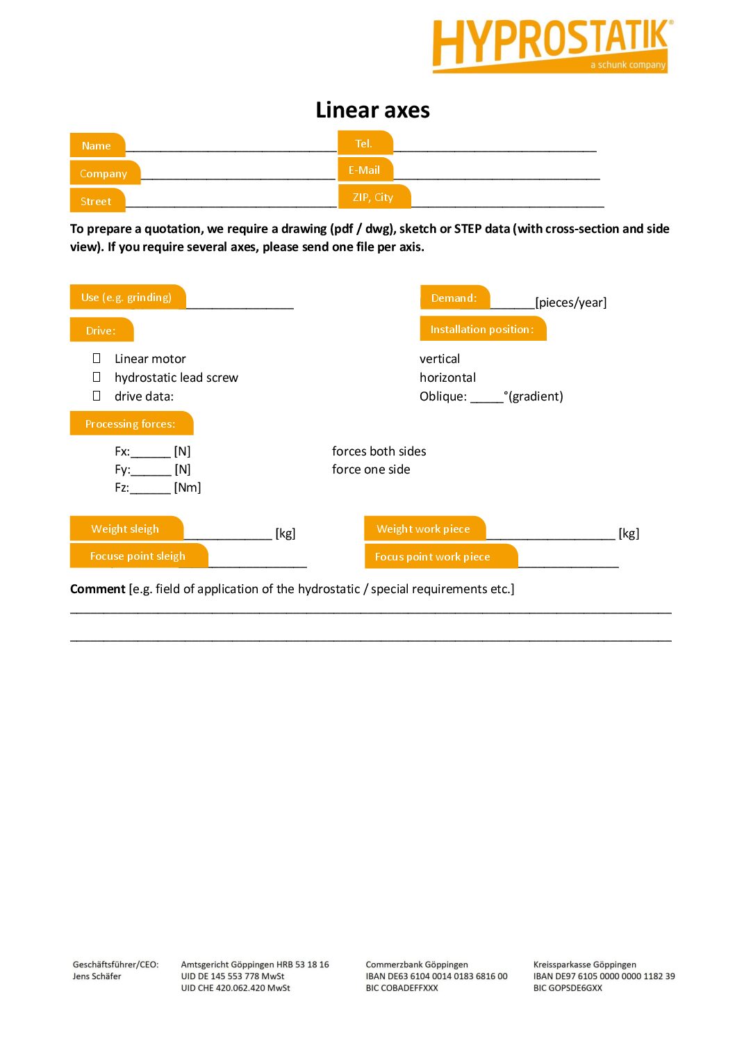 Questionnaire hydrostatic linear axes_en Screenshot eines Deutschen Zertifikats für die Entwicklung, Herstellung und Vertrieb von Hydrostatischen Komponenten
